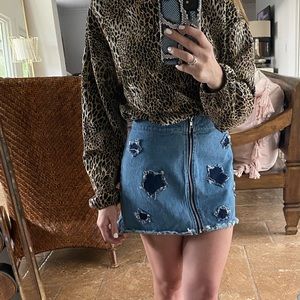 Jean mini skirt